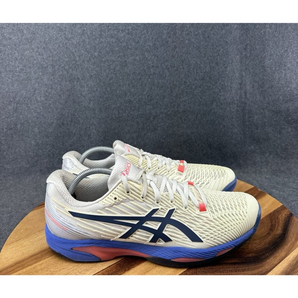 Asics Womens Solution Speed FF 2 Athletic Shoes White/Blue 1042A136 Sz 12